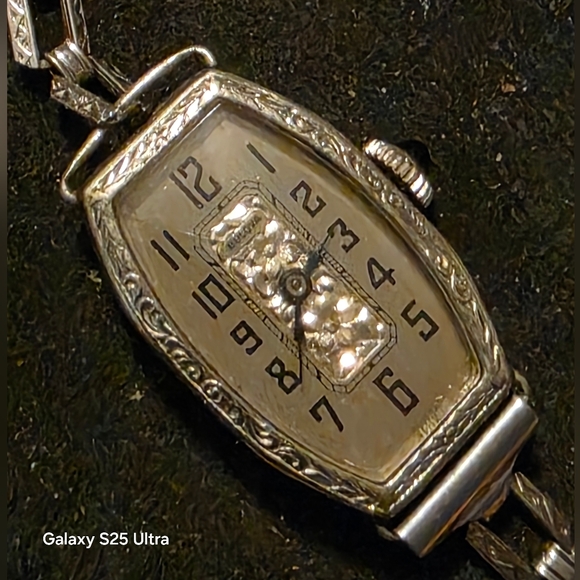 Vintage ART DECO 20S OR 30S BULOVA Silver Watch with Black Numerals - Picture 1 of 12